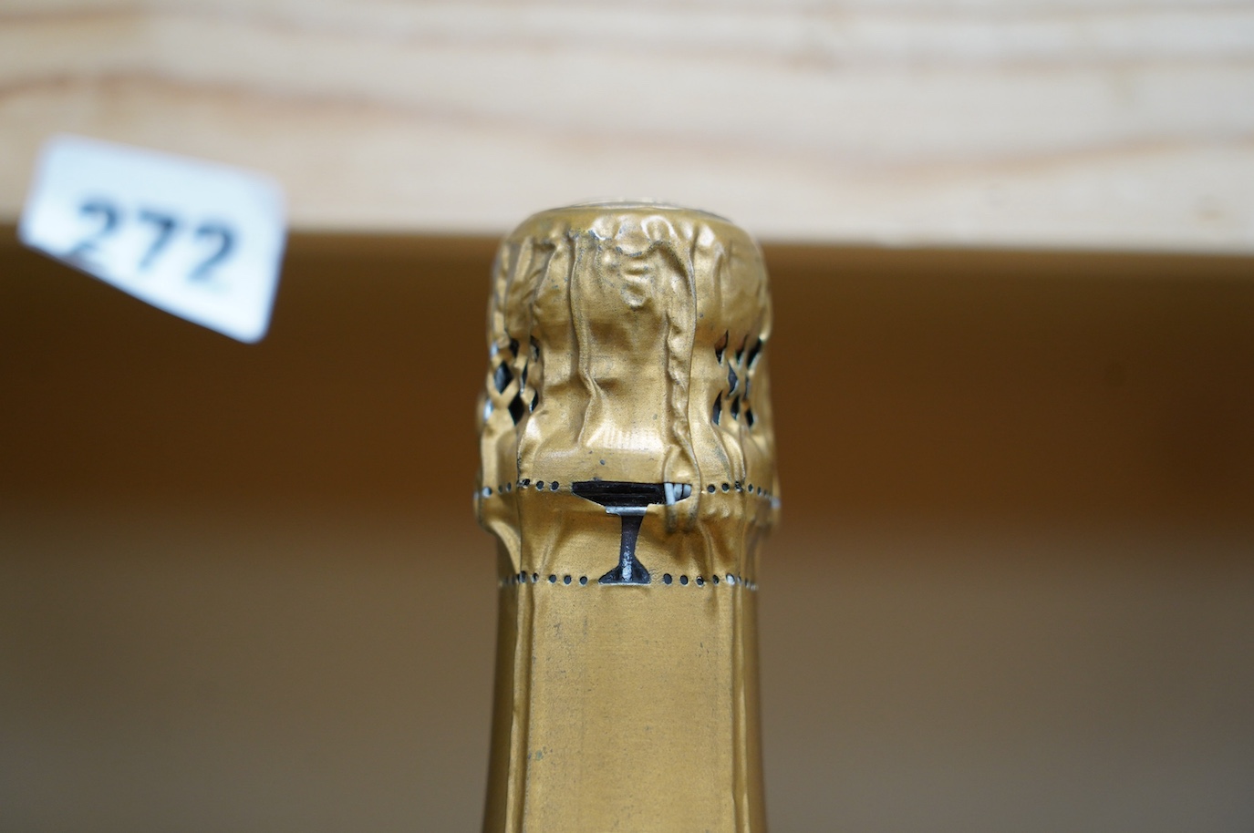 A bottle of Louis Roederer Cristal Champagne, 1985. Condition - good